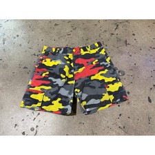 Camo Cargo Shorts - Red / Yellow Size 36