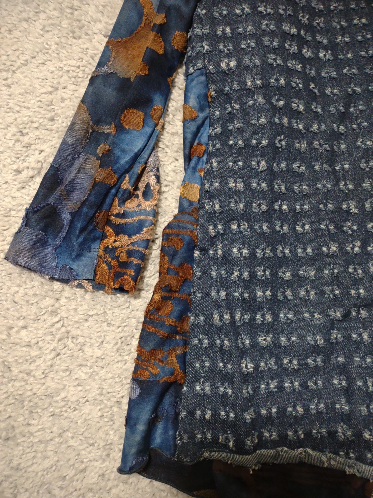 Ali Miles Size M Button Up Top Patchwork Mixed Pr… - image 14