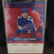 Upper Deck Credentials Debut Ticket Mikko Lehtonen #55 Red /199 Maple Leafs
