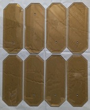 Set Of 8 Vintage MCM Amber Beveled Glass Chandelier Panels Atomic Starburst 8"
