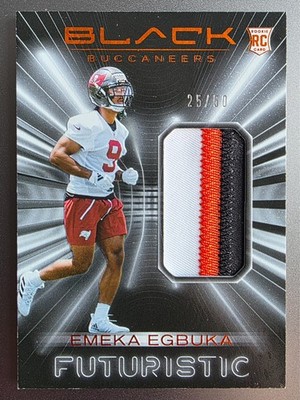 Emeka Egbuka 2025 Panini Black Football Futuristic Rookie RC Patch #FUT-EEA /50
