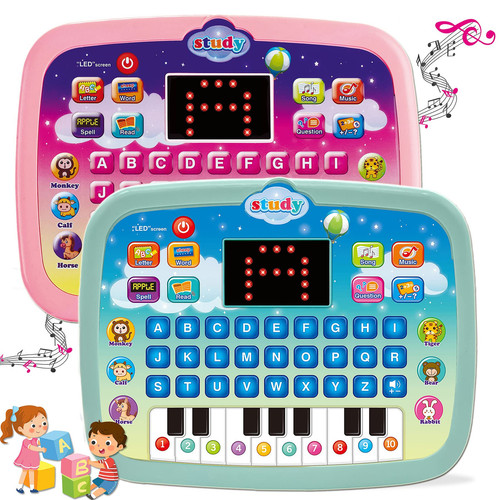 Learning Pad with LED Screen Teach Alphabet Numbers Word Music Math Early Dev...