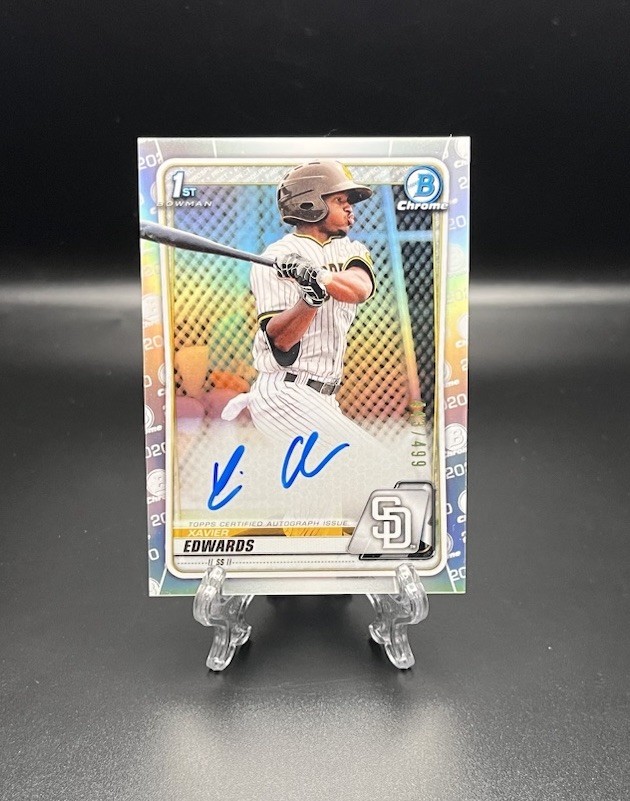 2020 BOWMAN CHROME RC REFRACTOR AUTO /499 XAVIER EDWARDS SAN DIEGO PADRES CPA-XE