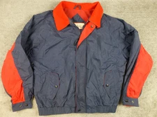 Vtg Woolrich Jacket Mens L Haversack System Full Zip Coat Navy Blue Red Preppy
