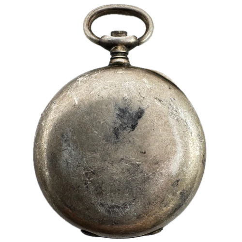 Antique 32mm Longines Open Face Pocket Watch Case Sterling Silver Swiss