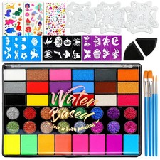 42 Color Face Painting Kit NonToxic WaterActivated Body Paint Palette with