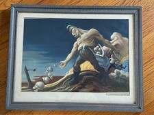 Audrain MO ML White Thomas Hart Benton The Sowers signed framed War propaganda