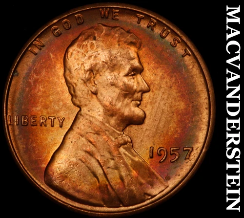 1957 Lincoln Wheat Cent- Choice Gem Brilliant Uncirculated Luster #J1990