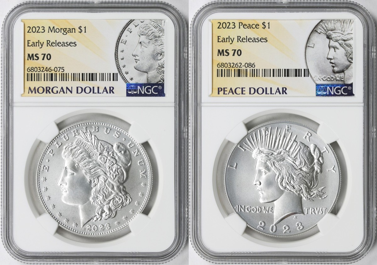 2023 $1 Morgan & Peace Dollar NGC MS70 Early Releases | eBay