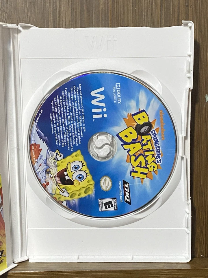 SpongeBob's Boating Bash for Nintendo Wii Complete Damaged Case Tested Working - Image 4 of 4