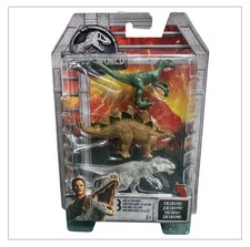 Jurassic World Mini Action 3 Dinosaurs Indominus Rex Stegosaurus Velociraptor