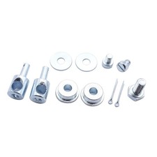 1 Set SHLPDFM Zinc Finish Dual Carburetor Throttle Linkage Arm Kit Silver