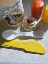 Vintage Fisher Price Fun With Food Lot Salt Pepper Ice Cream Container Cupcake