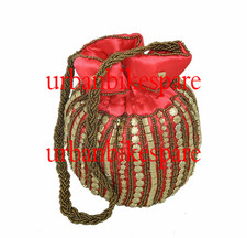 PINK RARE TRADITIONAL ETHNIC WORK SILK POTLI BAG