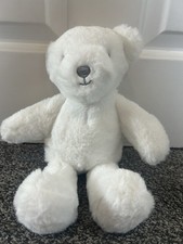 Next Very Soft White Teddy Bear Plush Comforter Hug Toy   11”