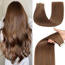 Tape in Hair Extensions Human Hair for Women 20pcs 18 Inches Hair Extensions Rea