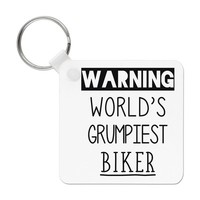 Warning World's Grumpiest Biker SchlüSselanhäNger Lustig Scherz Best Motorrad