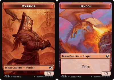 x4 Warrior / Dragon TTDM Tarkir Dragonstorm MTG 13-11 TOKEN M/NM 4x
