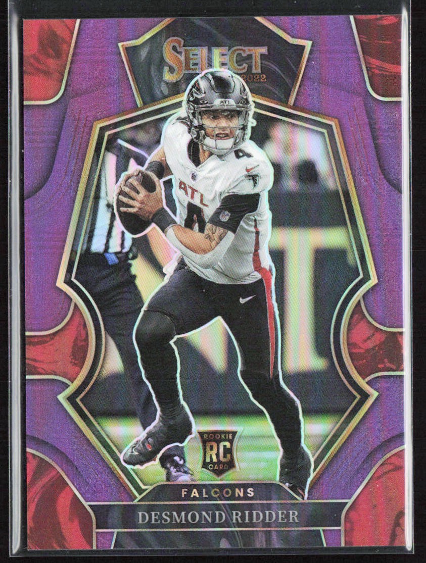 2022 Panini Select Desmond Ridder Premier Level Purple Prizm Rookie /75 #104