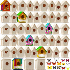 DIY Wooden Birdhouse Kits for Kids - 120 Pcs Art Craft with Stickers