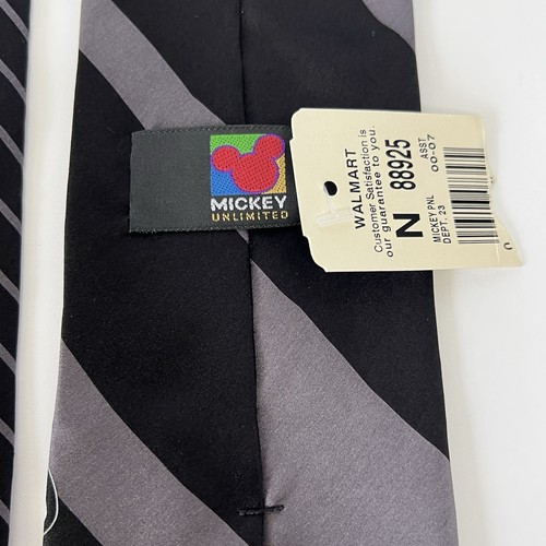 NWT Mickey Unlimited Men’s Necktie Mickey Mouse Poses Disney Classic Black Gray - Picture 5 of 11