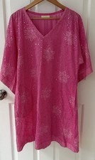 Ruby Yaya Pink Sequin Tunic Small Beach Dress...