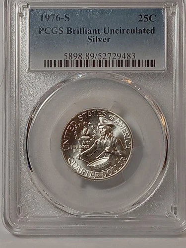 1976 S 25C Silver Washington Quarter PCGS Brilliant Uncirculated BU