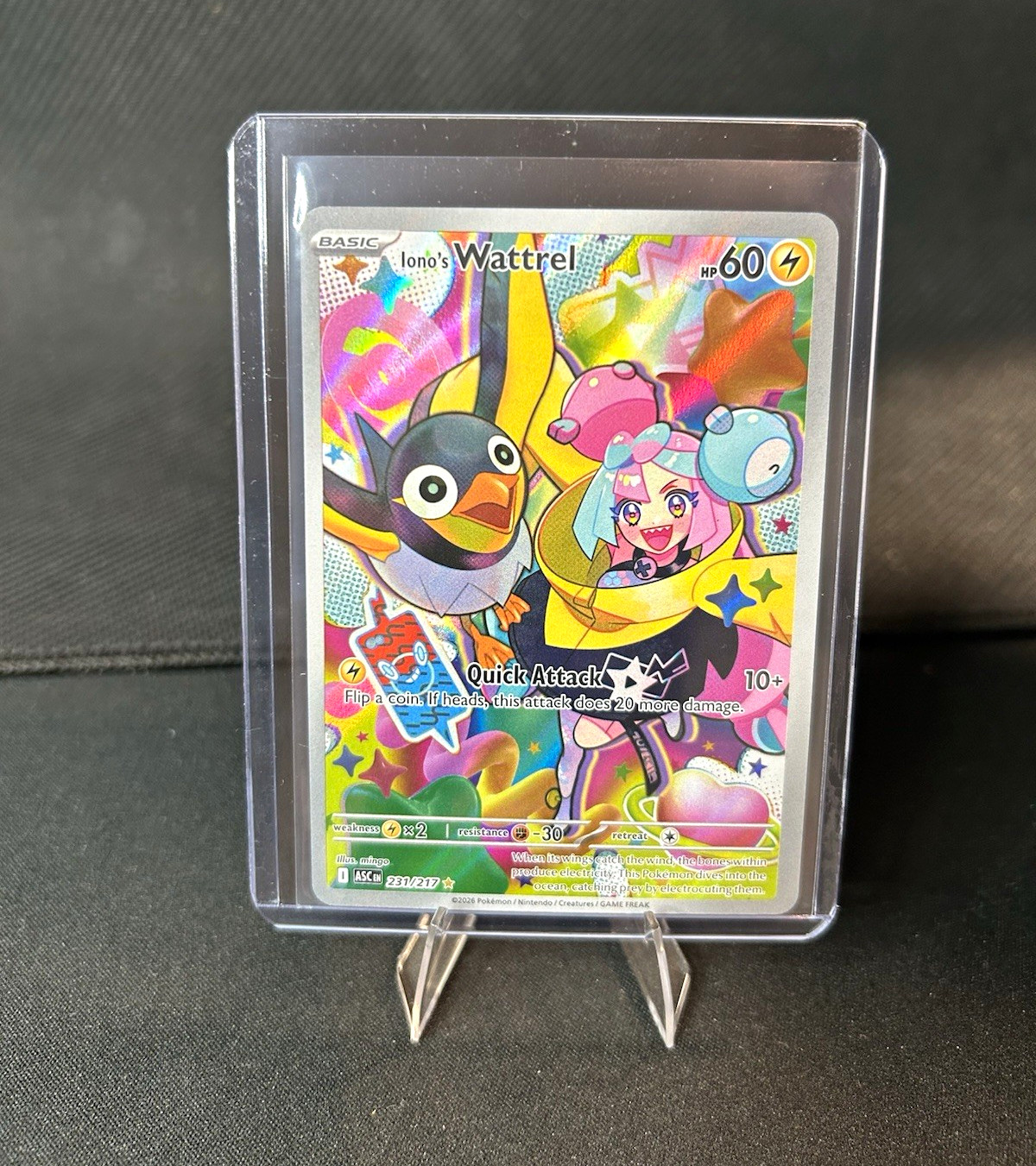 Pokemon Iono's Wattrel 231/217 Ascended Heroes Illustration Rare Holo EN