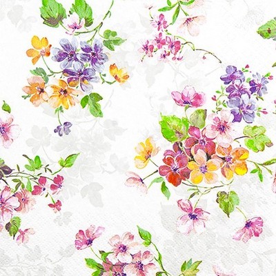 20 Servietten The Blooming Farbenfroh Blütenstränge Blumen Sommer Garten 33x33cm