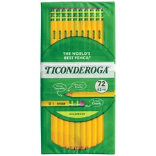 Ticonderoga Wood-cased Pencils, Pre-sharpened, 2 Hb Soft, Yellow, 72 Count