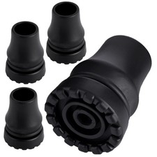 4-Pack Rubber Cane Tips 3/4 Inch Heavy Duty Walking Cane Tips, Black Sturdy R...