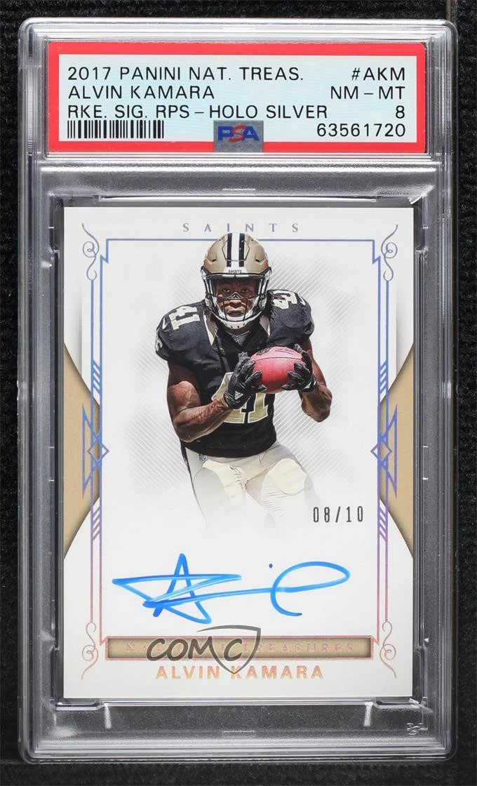 Alvin Kamara Panini National Treasures Rookie Signature Rps #AKM Holo Silver