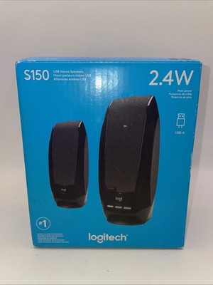 Logitech S150 USB Wired 2.0 Channel Stereo Computer Speakers, Black (2 Speakers)