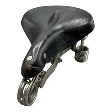 Primus Ledersattel Fahrradsattel 29cm Schwarz Lepper Gefedert Hollandrad Vintage