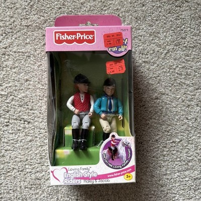 NRFB Fisher Price Loving Family ENGLISH STYLE HORSE RIDERS Haley & Jacob