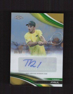 2025 Topps Chrome #CA-TPL Tommy Paul AUTO Gold Refractor #/50