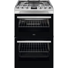 Image of AEG 550mm Double Gas Cooker 4-Burner Gas Hob S/Steel CGX1130ACM