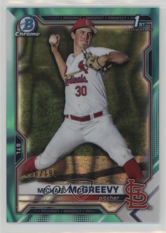2021 Bowman Draft Chrome Aqua Lava Refractor 36/199 Michael McGreevy #BDC-91 4ey