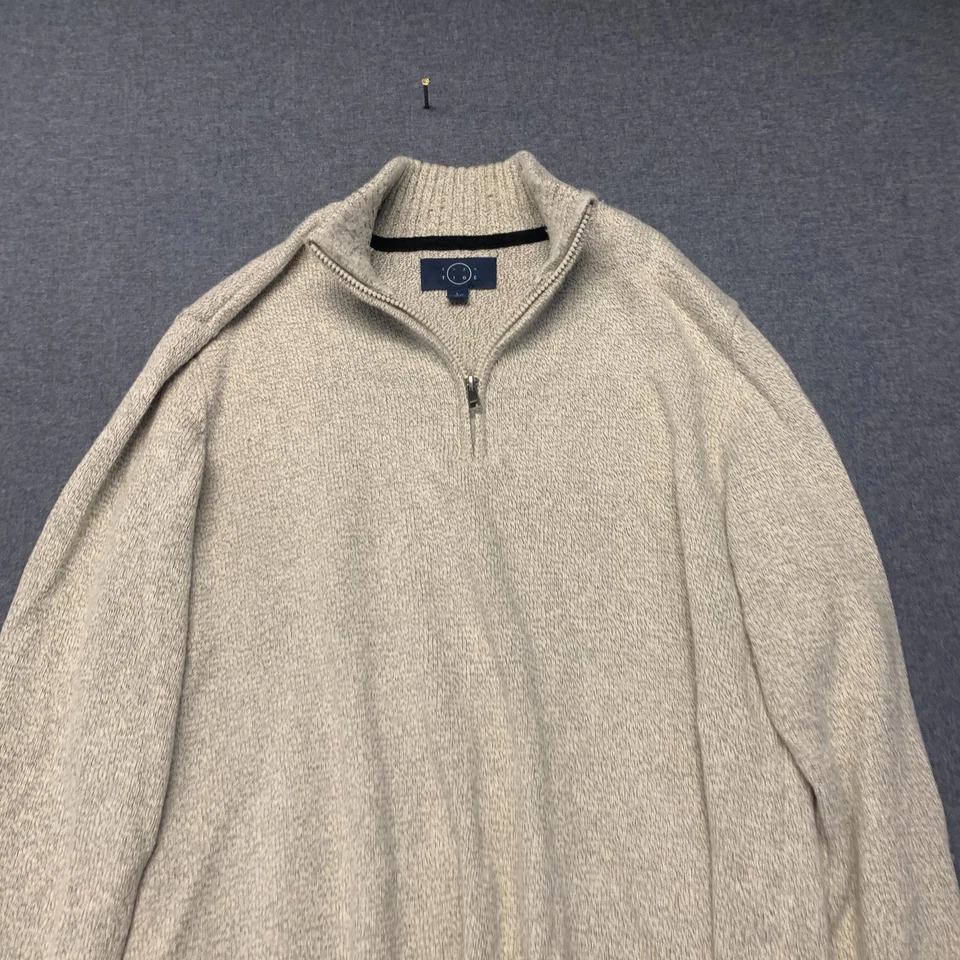 Eventide Men's Sweater Size L Gray Knit 1/4Zip Pullover Long Sleeves Casual Warm - Image 2 of 4