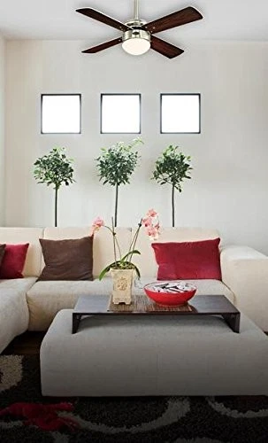 (TG. 90x37,5cm) 72417 Ventilatore da soffitto in nichel spazzolato per interni d - Immagine 3 di 4