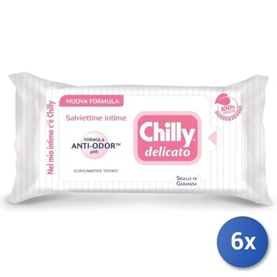 6x Chilly Delicato 12 Salviettine Intime