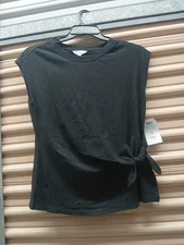 Time And Tru Sleeveless Side Tie Top NWT Women's Size Medium... Black