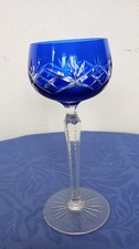 Verre de couleur en cristal taillé bleu Hauteur 19 Cm