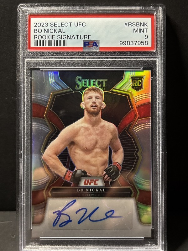 2023 Panini Select UFC Rookie Signatures Bo Nickal #RS-12 Silver PSA 9
