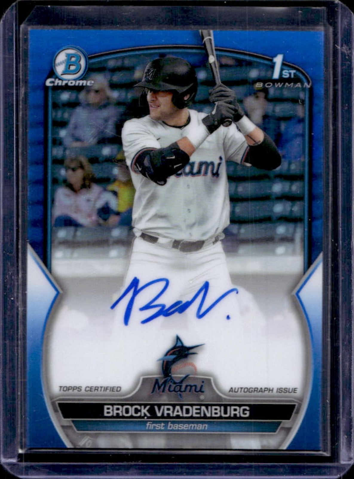 2023 Bowman Draft Brock Vradenburg Chrome Auto Blue Refractor 1st #51/150