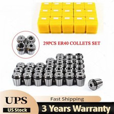 29 Pcs ER40 Precision Spring Collet Set Milling Lathe CNC Chuck Bit Holder Tool