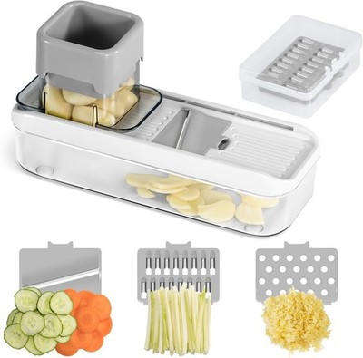 Mini Garlic Slicer Multi-Functional Mandoline Veggie Shredder White 