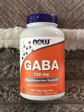 Now Foods GABA Gamma-Aminobutyric Acid 750mg 200 Veg Caps - 10/29