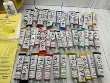 Aunt Martha's Color Caddie Ballpoint Fabric Paint COMPLETE 43 Tubes Paint Hoop