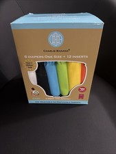 Charlie Banana 6 Cloth Diapers with 12 Inserts Washable Reusable One Size